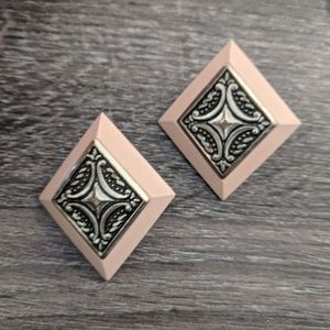 VTG 80S WOOD EARRINGS
